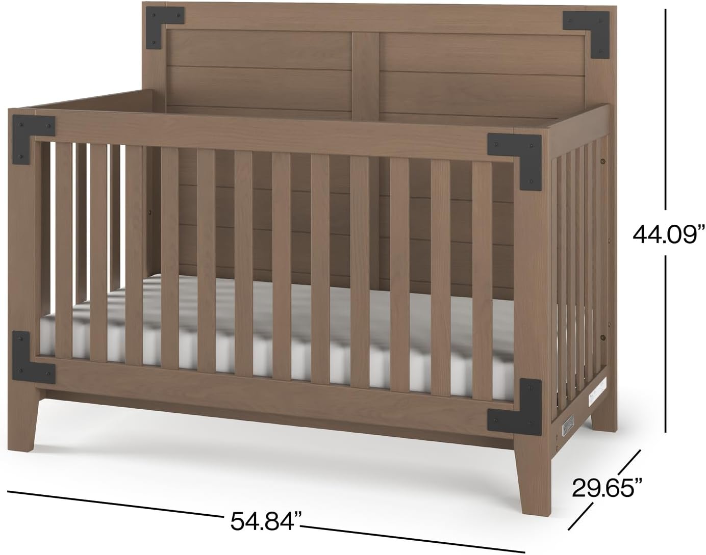 Child Craft Lucas 4-in-1 Convertible Crib, Baby Crib Converts to Day Bed, Toddler Bed and Full Size Bed, 3 Adjustable Mattress Positions, Non-Toxic, Baby Safe Finish (Dusty Heather)