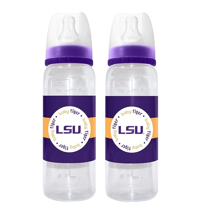 Baby Fanatic Baby Bottle - LSU Tigers - 9 oz, BPA-Free, Vented, 2 Pack