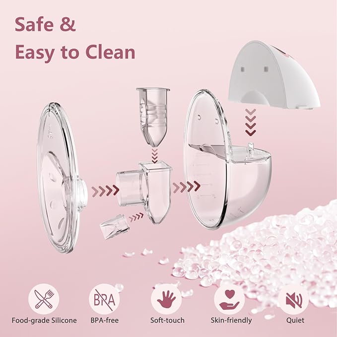 Double Wearable Electric Breast Pump, Hands-Free Breastfeeding Pump with 4 Modes & 12 Levels, Anti-Backflow, LED Display, 10 Breastmilk Storage Bags