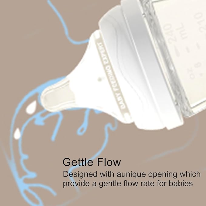 Natural Glass Baby Bottle Gentle & Extra Slow Flow, Newborn Breastfeeding Bottle with Anti Colic Nipple for 0 Months Babies, Includes S Nipples, (5Oz, 2 Packs)