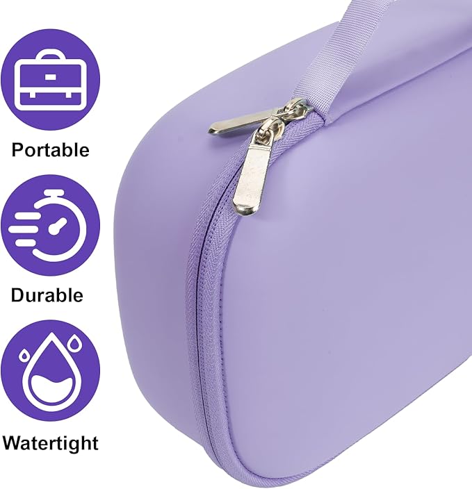 Wearable Breast Pumps Carrying Case, Hard Shell Breast Pump Bag with Waterproof Removable Tray, Breast Pump Storage Bag Compatible with Most of Wearable Breast Pumps (Purple)