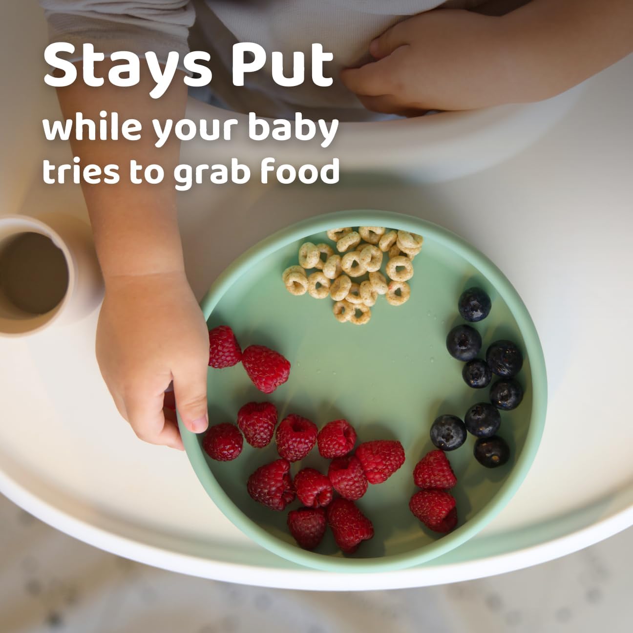 Solid Plate, Weighted Baby Toddler Plate, Silicone Plates for Baby, No-Division Kid Plates, Microwave & Dishwasher Safe Silicone Plate for Toddlers, No BPA, Blue Hour