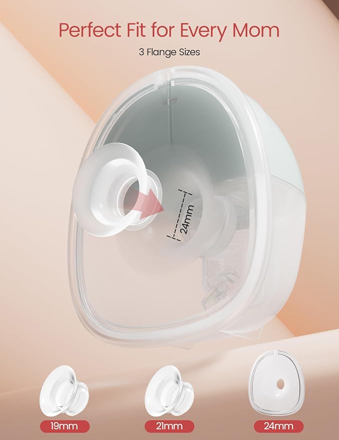 NCVI Wearable Breast Pump Hands Free, Portable Electric Breastfeeding Pump with 1400mAh Battery, Quiet Operation, Smart LED Display, 4 Modes & 9 Levels, 19/21/24mm Flanges, 2 Pack, Green