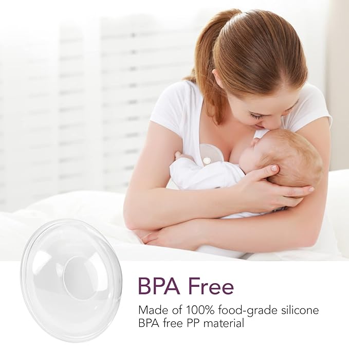 Milk Collector for Breastfeeding, Breast Shell & Milk Catcher, Reusable Silicone Sore Nipples Breast Milk Saver 2PCS