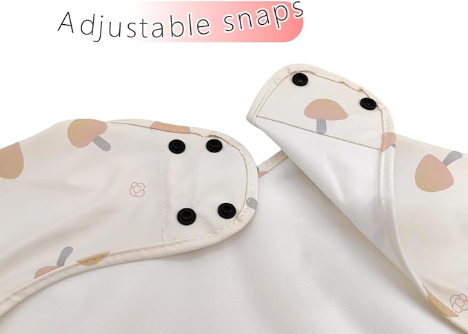 GZMM Waterproof Baby Bibs,Infant Toddler Long Sleeve Feeding Bib With Food Catcher,Easy Clean & Washable