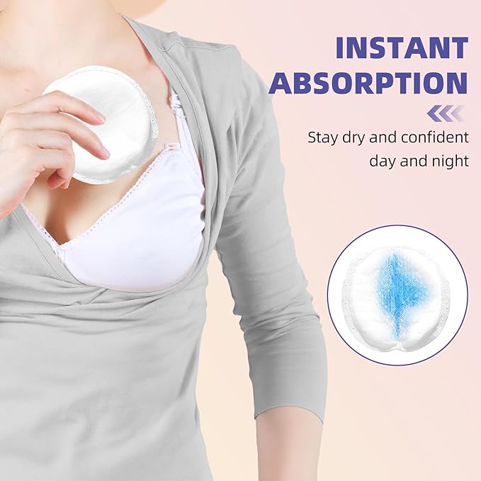 Disposable Nursing Pads, SEEDNUR Breast Pads for Leaking Milk 100 Count, 0.04cm Ultra-Thin, Ultra-Absorbent, No Shedding, Individually, Soft & Breathable Nipple Pads Breastfeeding Essentials for Moms