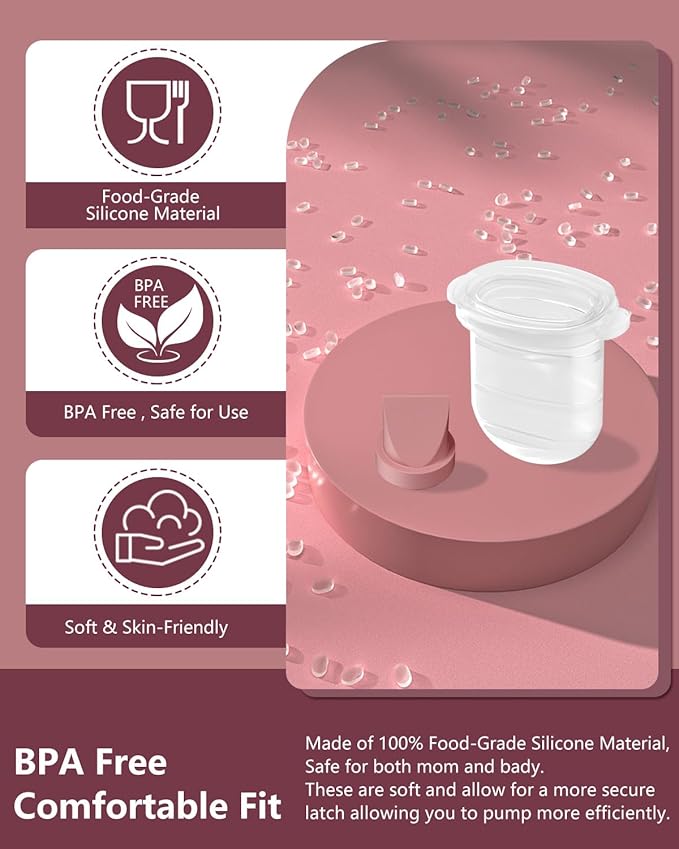 12PC M6 Breast Pump Replacement Accessories, Including 8pcs Duckbill Valve and 4pcs Diaphragms for Momcozy Mobile Style | M6, Replace for Momcozy Pump Parts, Not Original Parts, 12PC Red