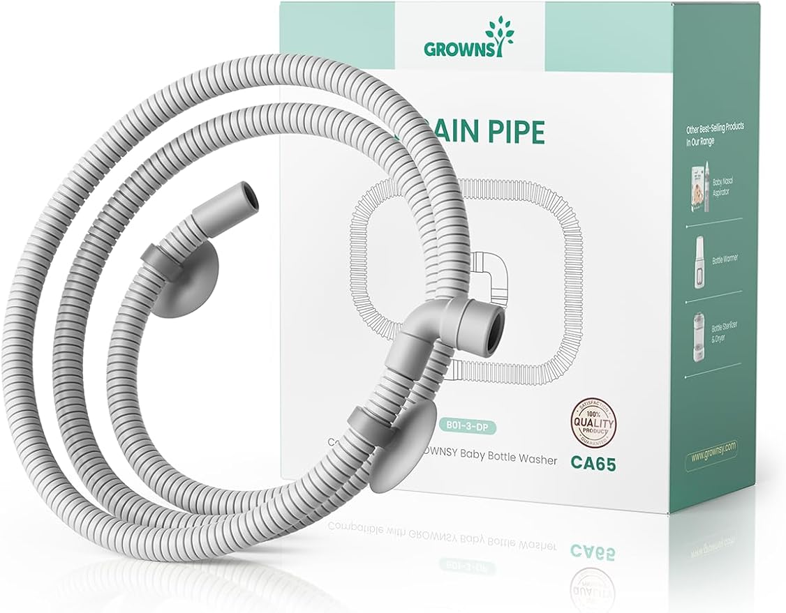 Grownsy Drain Hose 1M, Soft, Durable and Flexible for GROWNSY EaseClean Bottle Washer, Momcozy and Papablic Baby Bottle Washer Replacement Accessory for Easy Water Drainage