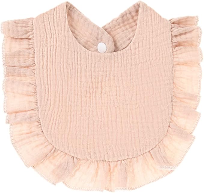 4 PACK Solid Muslin Baby Drool Bibs Set for Unisex Boys Girls Cotton Adjustable Teething Feeding Drooling Bibs