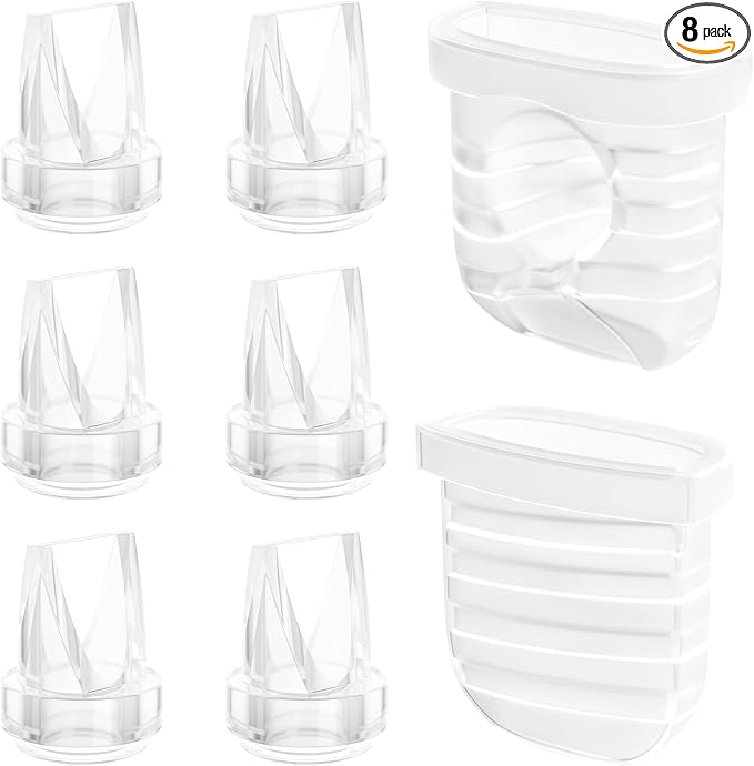 Breast Pump Parts for Lansinoh Discreet Duo/Nuliie/Motif Aura Glow S32 Wearable Breast Pump, Incl 6PCS Duckbill Valves & 2PCS Silicone Diaphragms
