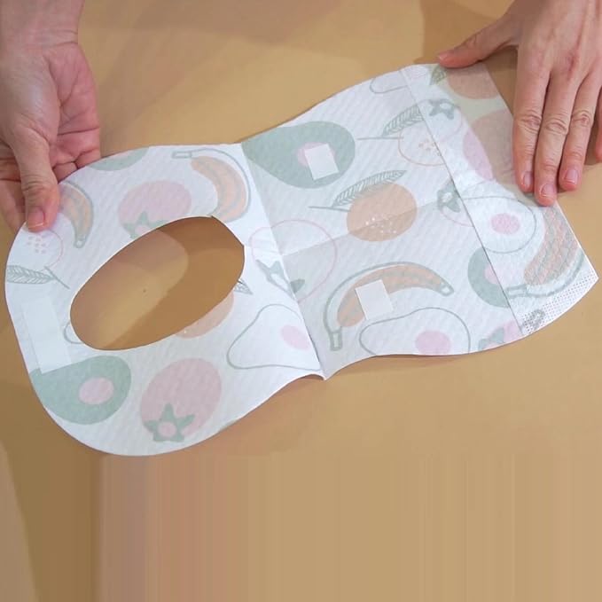 SUNVENO Disposable Baby Bibs with Crumb Catcher Pocket, Leakproof Liner, Adjustable Adhesive Tabs, Individually Wrapped