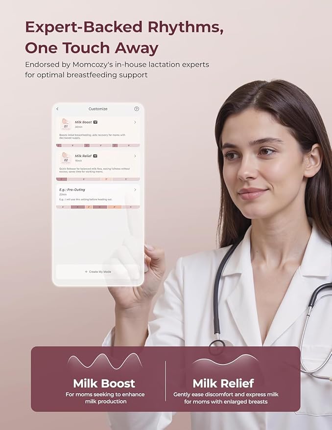 Momcozy Breast Pump Hands Free Upgraded Mobile Flow | M9, App Discreet Control with Personalized Multi-Modes & 15 Levels, Wearable Breast Pump 24mm, 2 Pack Gray