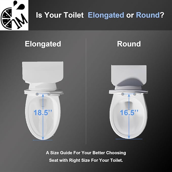 1M Soft Close Toilet Seat Elongated, Patented Quick Releasing for Easy Cleaning, Anti-Wiggling Design, Easy Installation (2PCS Pack)