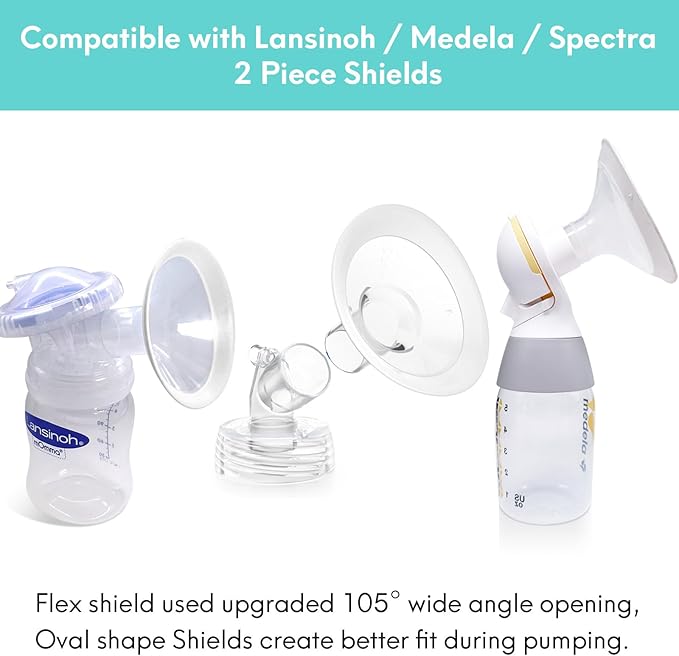 2 Count of 13mm Breast Pump Flanges Compatible with Medela/Lansinoh ComfortFit, Replace Medela PersonalFit Breast Shields, Accessories for Pump in Style Symphony Swing Harmony Freestyle Pump Parts
