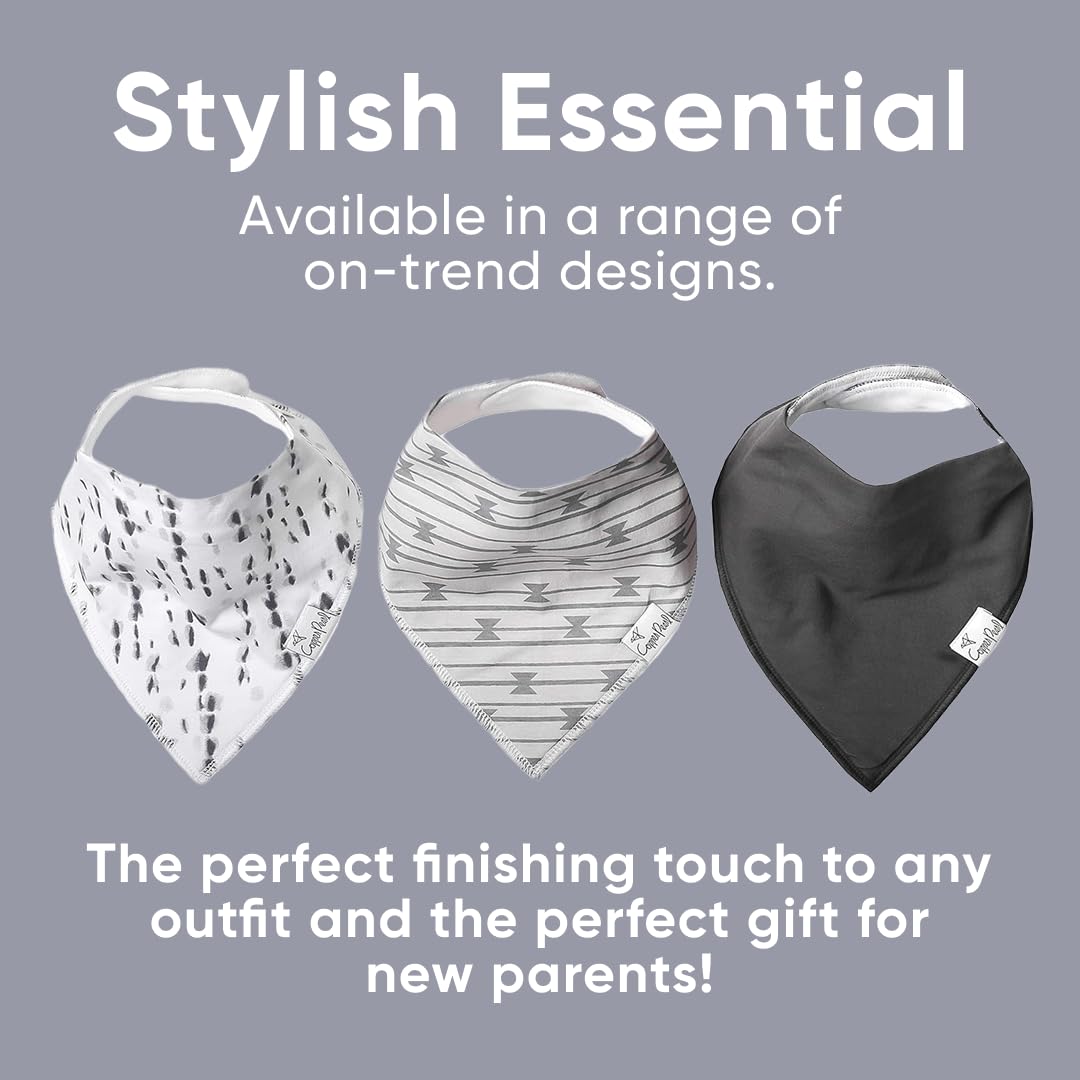 Copper Pearl 6 Pack Soft Cotton Baby Bibs for Drooling and Teething, Absorbent Drool Bibs for Baby Girl and Boy, Adjustable to Fit Newborns to Toddlers, Tons of Styles (Hawk Set)