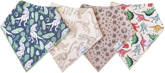 Copper Pearl Baby Bandana Bibs - 4 Pack Soft Cotton Bibs for Drooling & Teething, Absorbent, Adjustable Fit, Many Styles