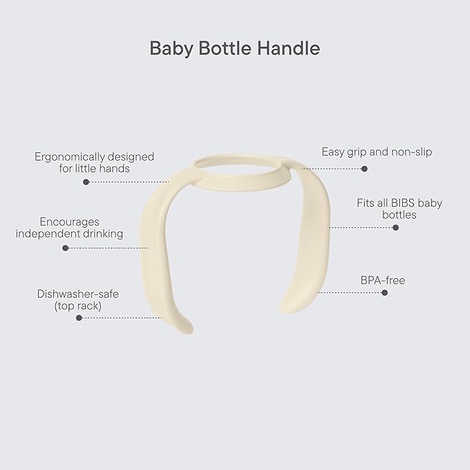 Bibs | Baby Bottle Handle | Easy & Comfortable Grip | Non-Slip Surface | BPA-Free | Dishwasher Safe | BIBS Baby Bottle Accessories | Ages 6+ Months | Baby Blue