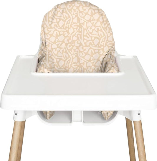 Nibble and Rest Highchair Cushion Cover for Inflatable Cushion, Compatible for IKEA Antilop Highchair,Accessories Stain-Proof and Wipeable Cover (Cushion NOT Included)(Sand Savannah)