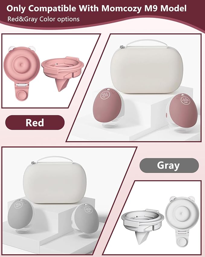4PC Upgraded M9 Breast Pump Replacement Part, Including 4pcs Double-Layed Diaphragms for Momcozy Upgraded Mobile Flow | Upgraded M9,Breastfeeding Parts, Diaphragms, 4PC Red, Not Original Parts