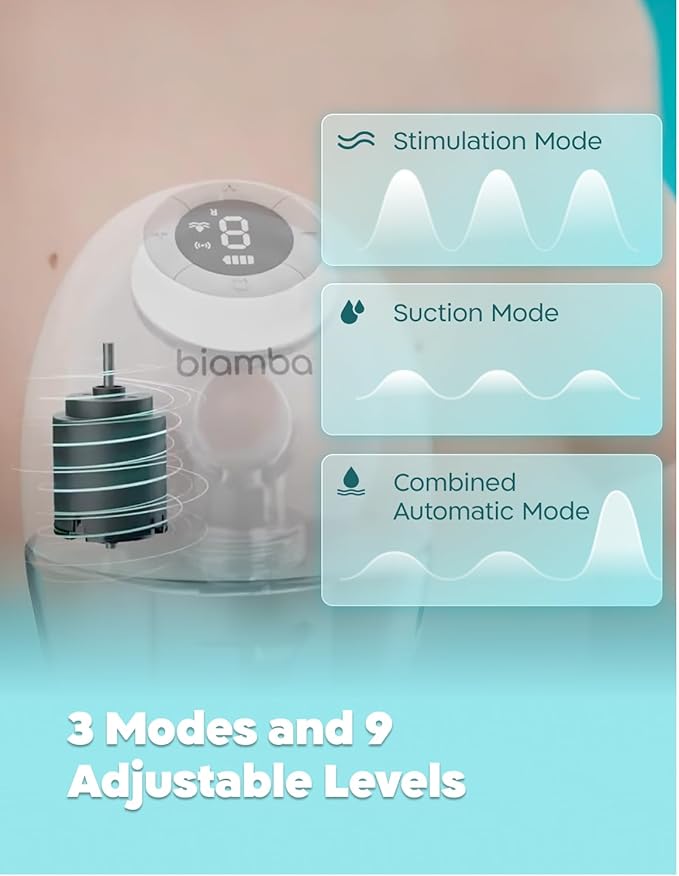 Pump Pro Portable Breast Pump Hands Free - 180mL Capacity Wearable Breastfeeding Pumps with App Control, Electric Hands Free Breast Pumps with 3 Modes, 9 Suction Levels, Slim Design, Single