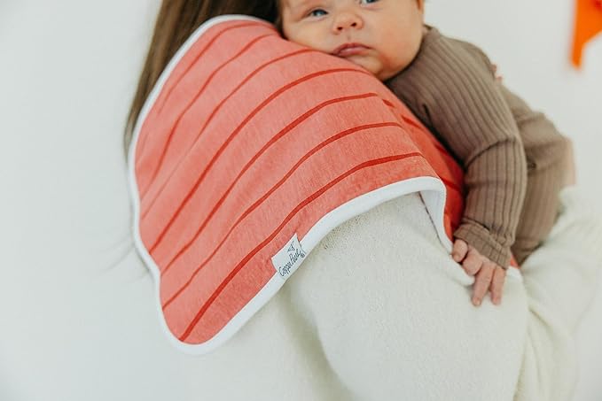 Copper Pearl Premium Baby Burp Cloths - 3-Pack Large Cotton Burp Cloths, Extra Soft Spit Up Rags with 3 Absorbent Layers, Perfect for Baby Boy and Baby Girl Gifts (21" x 10" Size, Farmstead Set)