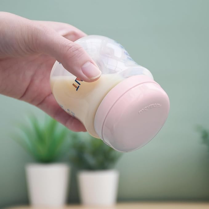 Maymom Solid Lids Aka Travel Caps w/Sealing Ring Compatible with Avent Bottle; Cap Replace Avent Natural Bottle Screw Ring n Sealing Disc; Fit Avent Anti-colic Polypropylene, Glass Bottle, Avent Pink