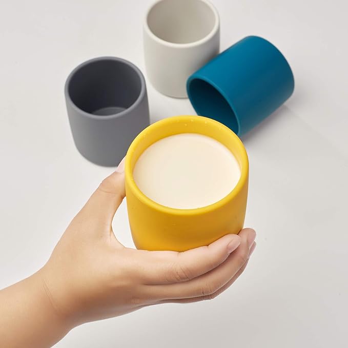 Silicone Toddler Cup 6 oz,Toddler Open Cups Study and Durable, for Baby Shower Gifts, Training Cups for Toddlers 1-3 years (Pink)