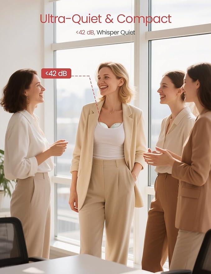 NCVI Wearable Breast Pump Hands Free, Portable Electric Breastfeeding Pump with 1400mAh Battery, Quiet Operation, Smart LED Display, 4 Modes & 9 Levels, 19/21/24mm Flanges, 2 Pack, Green