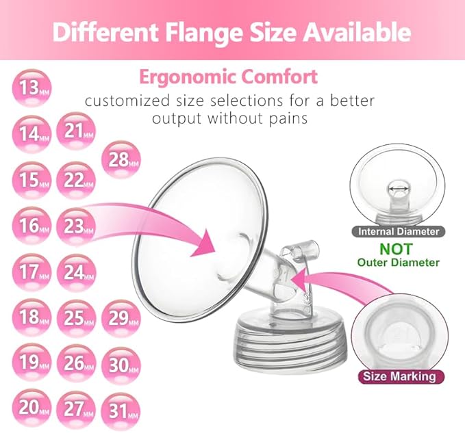 25mm Flanges Compatible with Spectra S2 S1 9 Plus Ameda MYA Motif Luna Breastpumps Replacement to Pump Parts Flange. Compatible with Spectra Parts/Accessories