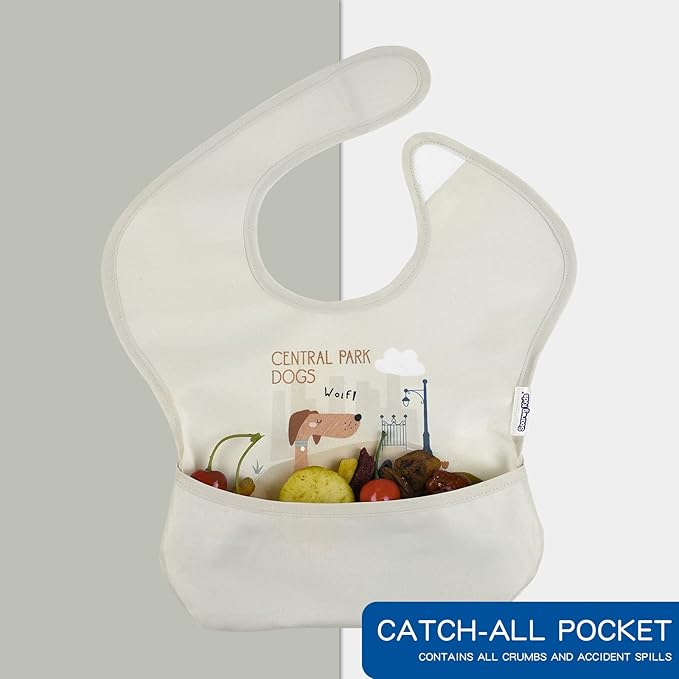 Soarwg Kids Baby Bibs, 5 Pack Waterproof Bibs for Unisex Boys Girls, Essential Must Have for Babies Eating, Feeding