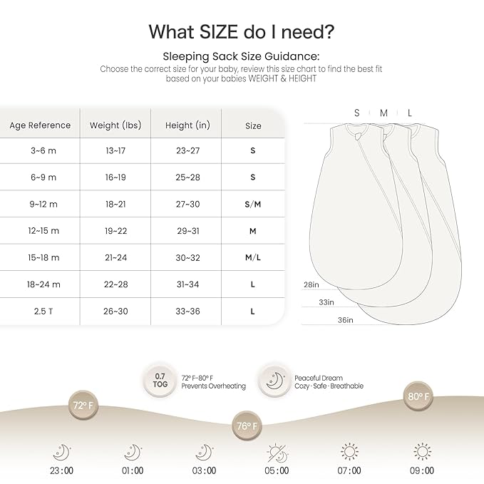 lulumoon Sleep Sack Muslin for Baby: Cotton Wearable Blanket for 9-15 Months - Soft Lightweight Ideal for Nursery Lounge Nighttime Naptime 12-18 Months