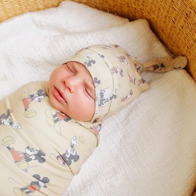 Copper Pearl Large Premium Knit Baby Swaddle Receiving Blanket Mickey Mouse