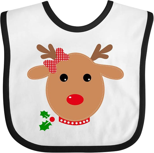 inktastic Girl Reindeer Baby Bib