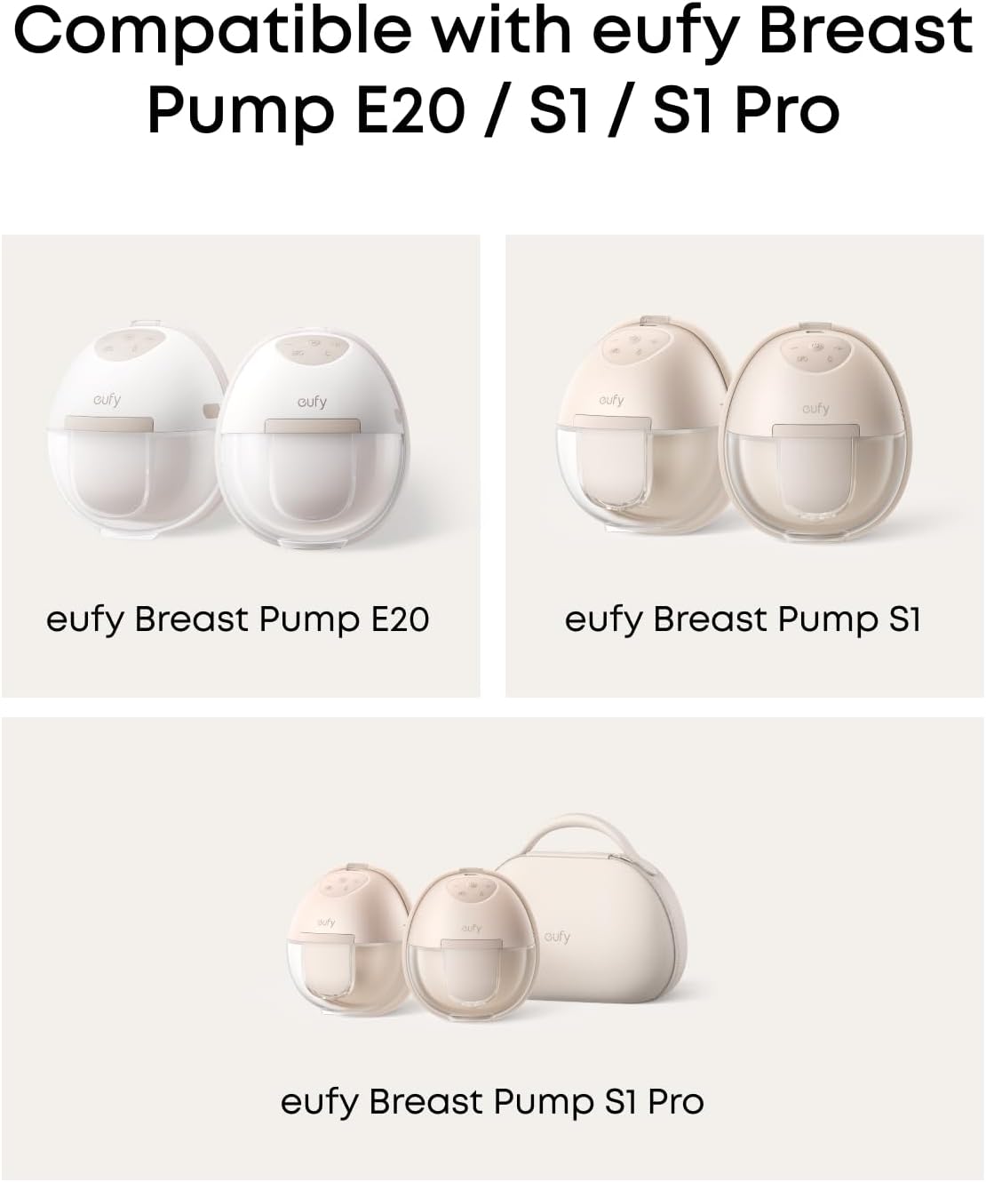 eufy Original 24mm Flange (2-Pack), Replacement Accessories for Wearable Breast Pump E20/S1/S1 Pro, HeatFlow™ Technology, Food-Grade Silicone, Durable, Comfortable, Ergonomic Fit