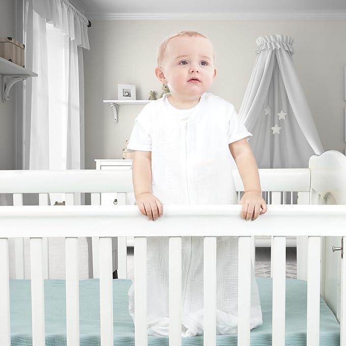 2 Pack Baby Sleep Sack 18-24 Months 100% Organic Cotton Muslin Baby Sleeping Bag 2-Way Zipper Toddler Wearable Blankets Comfy Stretchy Thin Sleep Sacks