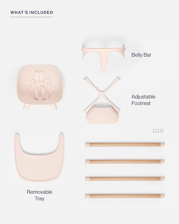 Lalo The Chair Convertible 3-in-1 High Chair for Babies & Toddlers, Dishwasher Safe Tray, Adjustable Footrest, Grapefruit