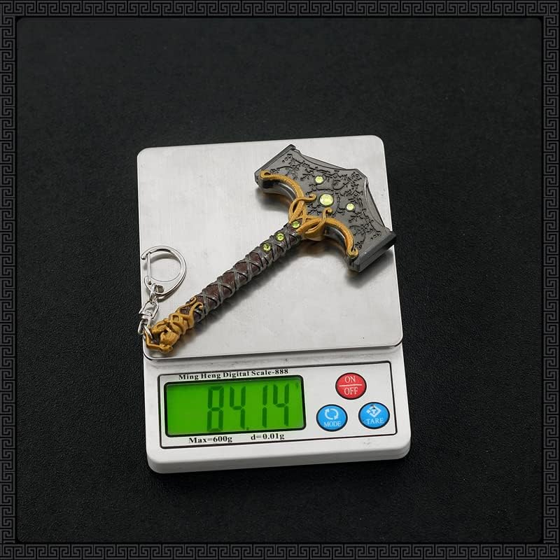 God of War Ragnarök Kratos Action Figures Game Toys Collection Keychain Desk Decoration Backpack Pendant Gift (Mjölnir the hammer of Thor)