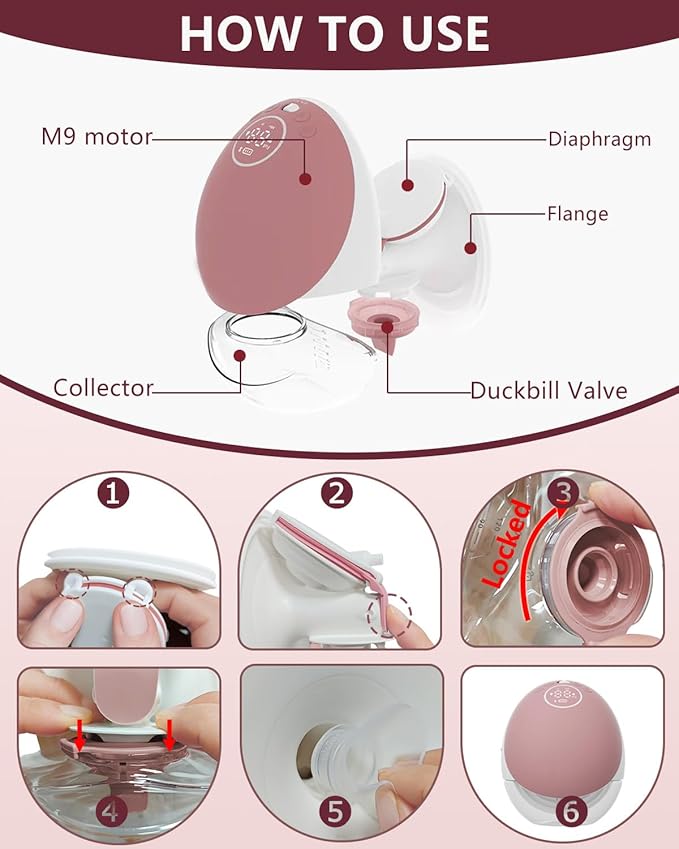 4PC Upgraded M9 Breast Pump Replacement Part, Including 4pcs Double-Layed Diaphragms for Momcozy Upgraded Mobile Flow | Upgraded M9,Breastfeeding Parts, Diaphragms, 4PC Red, Not Original Parts