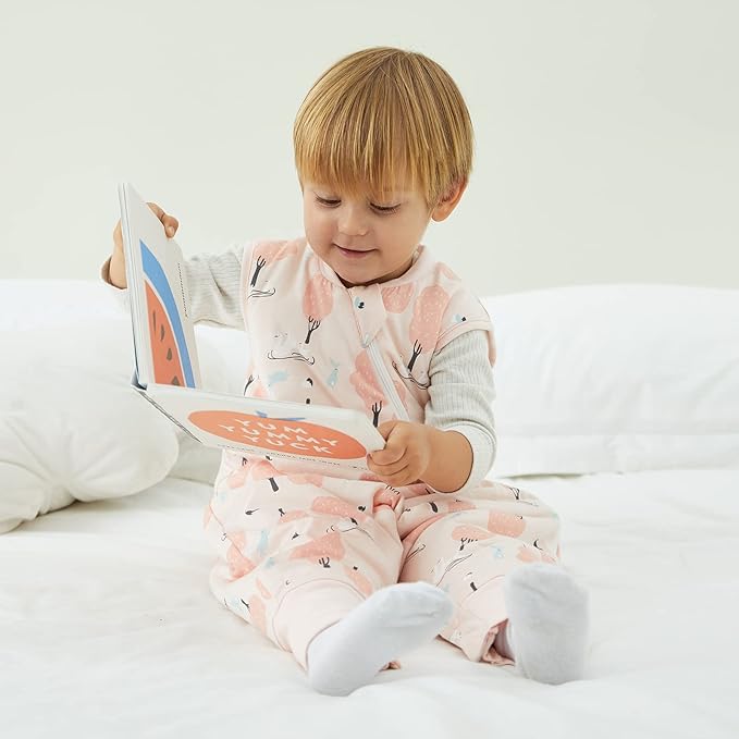 Duomiaomiao 2.5 TOG Toddler Sleep Sack 6-12 Months 100% Cotton Winter Side Open Zipper Baby Sleep Sack with Feet, Warm Toddler Wearable Blanket