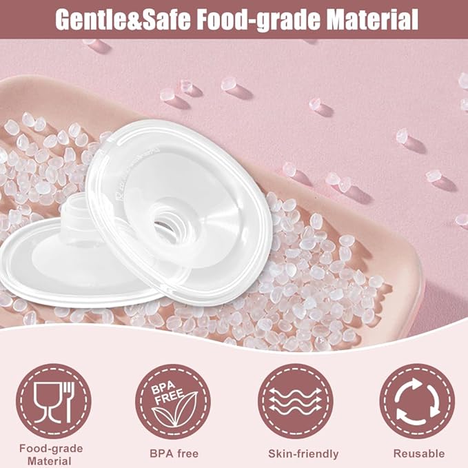 2pcs 24mm Silicone Flange/Shield Compatible with Lansinoh Discreet Duo/NCVI/Nuliie/NICEGREEN Life/Zooawa S32 Breast Pump Replacement Parts,for Lansinoh Breast Pump Parts,S32 Pump Parts 24mm Flange