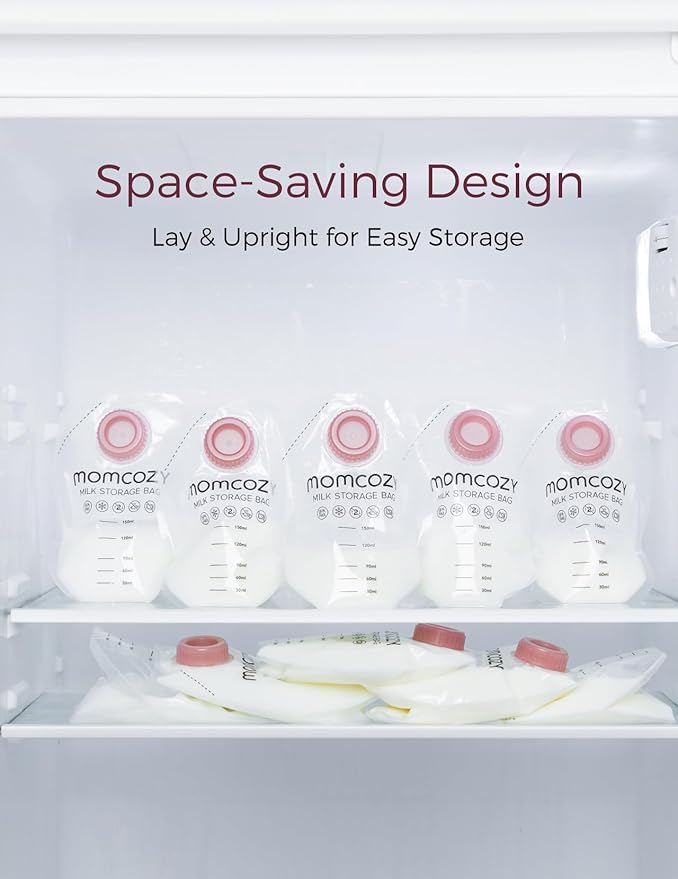 Momcozy Screw-on Breastmilk Storage Bags, 48 Ct, Holds 5 oz, Disposable & BPA Free, Original Replacement Accessories Only for Momcozy Direct-to-Bag Breast Milk Bag Combo