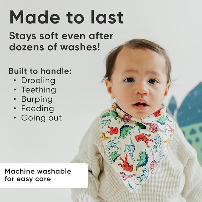 Copper Pearl Baby Bandana Bibs - 4 Pack Soft Cotton Bibs for Drooling & Teething, Absorbent, Adjustable Fit, Many Styles