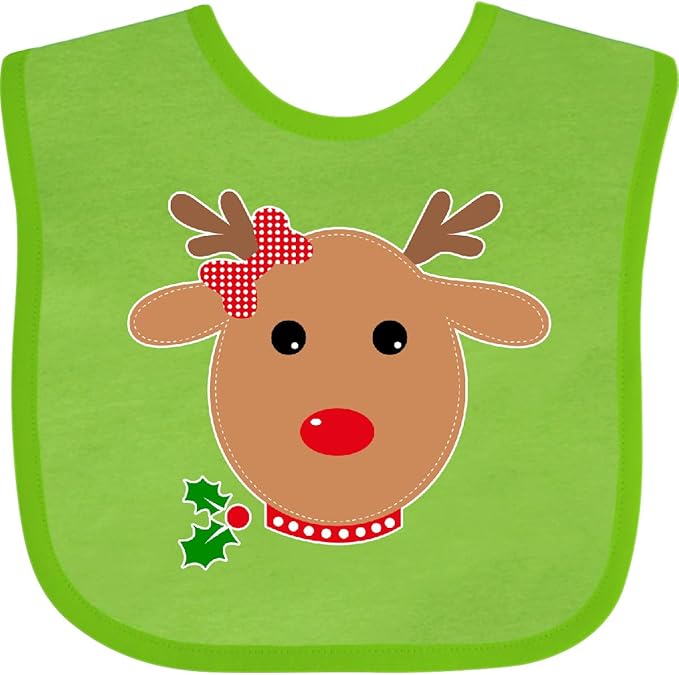 inktastic Girl Reindeer Baby Bib