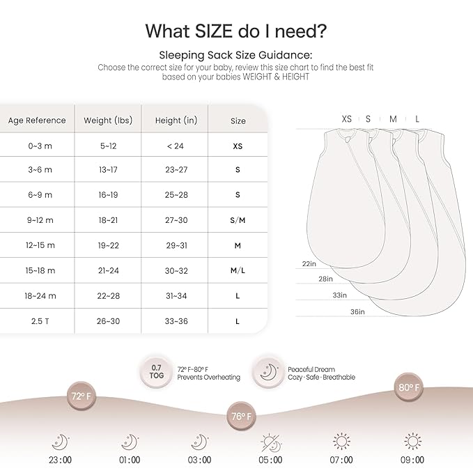 lulumoon Sleep Sack Muslin for Baby: Cotton Wearable Blanket for 3-9 Months - Soft Lightweight Ideal for Nursery Lounge Nighttime Naptime 6-12 Months