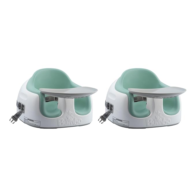 Bumbo 2 Pack 3-in-1 Multi-Seat for 6 to 36 Months, Travel Baby Feeding and Play Floor Seat, All-in-One Portable Booster with Tray & Toddler High Chair, Hemlock