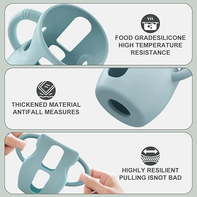 3PCS Philips Avent Glass Bottle Silicone Sleeves with Handles, Compatible with Philips Avent Glass Bottles 8 oz, Suitable for Avent Baby Bottles 8 oz, and Easy to Clean