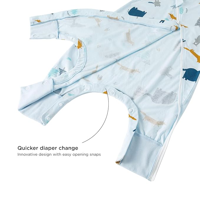 Duomiaomiao 0.5 TOG Toddler Sleep Sack 36-48 Months 100% Cotton Lightweight Baby Sleep Sack with Feet, Breathable Comfy Toddler Wearable Blanket