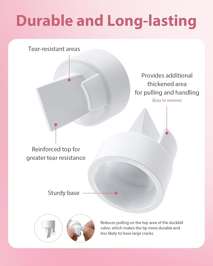 Breast Pump Parts Compatible with Spectra S1/S2/9 Plus, Duckbill Valves, Backflow Protector Membrane and Tubes (Not Original Spectra Accessories)