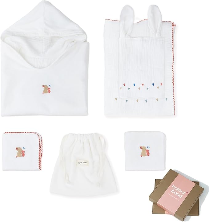 Poncho Muslin Towels for Kids Set of 6 for Embroidery,Baby Bath Towels with Muslin and Soft Terry Towel,24" x 24"Baby Beach Poncho with Seamless Pro Edge, Gifts for Boys and Girls