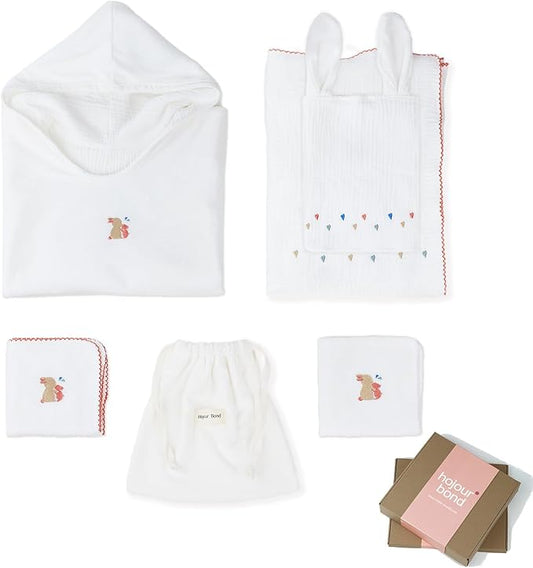 Poncho Muslin Towels for Kids Set of 6 for Embroidery,Baby Bath Towels with Muslin and Soft Terry Towel,24" x 24"Baby Beach Poncho with Seamless Pro Edge, Gifts for Boys and Girls